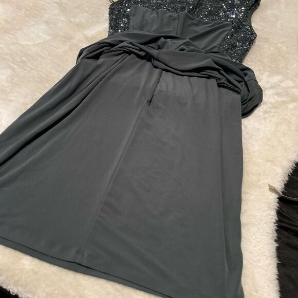 New Lauren Ralph Lauren Womens Holiday Sequin Mrcry Shn Gray Dress $159 - Picture 6 of 7